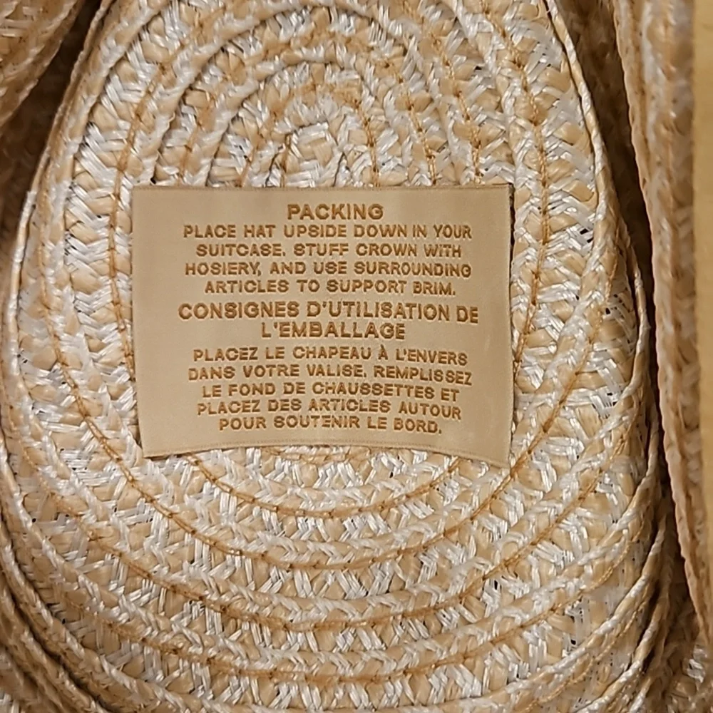 💕ERIC JAVITS💕 Sunshade Squishee Packable Straw Fedora Hat ~ OS Cream NWT - Picture 16 of 16